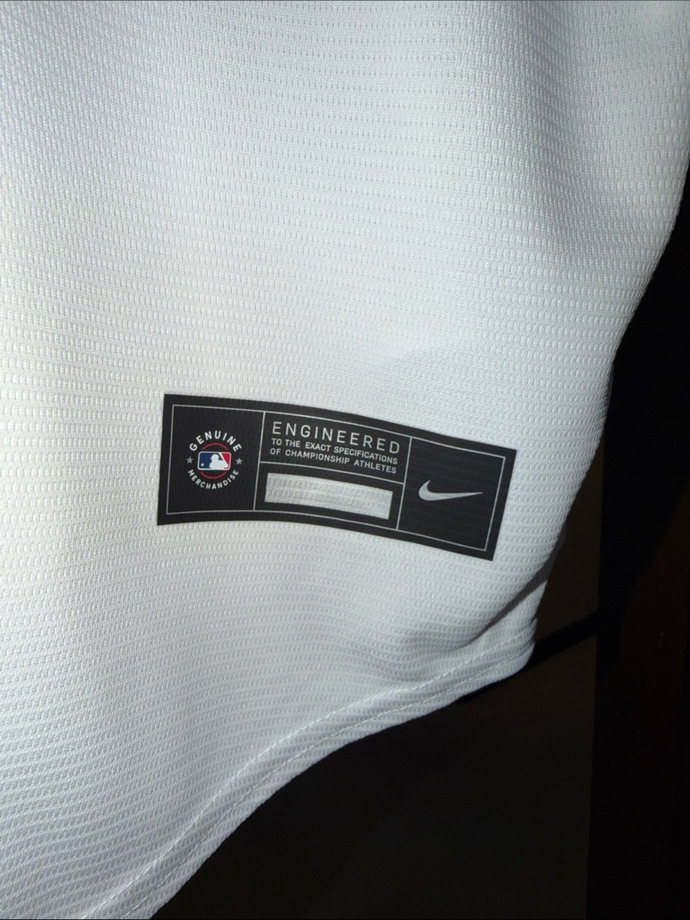 Nike White Nationals Button-Up Baseball Jersey with Navy & Red Trim - Picture 5 of 6